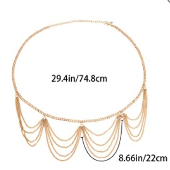 ⬇️ Gold Belly Chain Body Jewelry Waist Multi-Layer - Picture 3 of 4